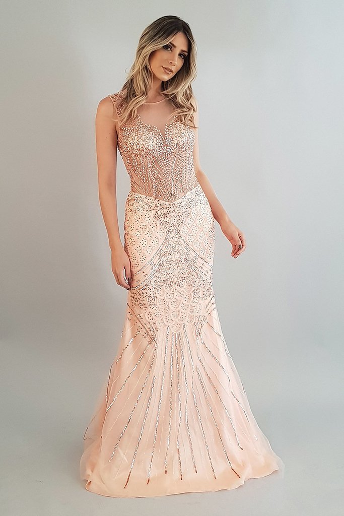 vestido longo salmao comprar