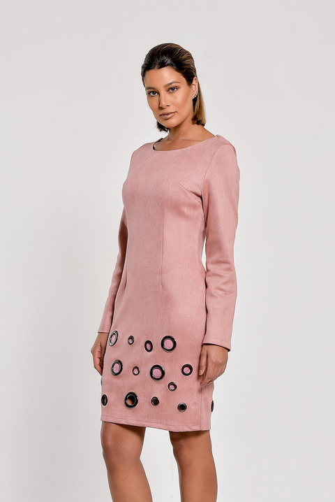 vestido midi suede