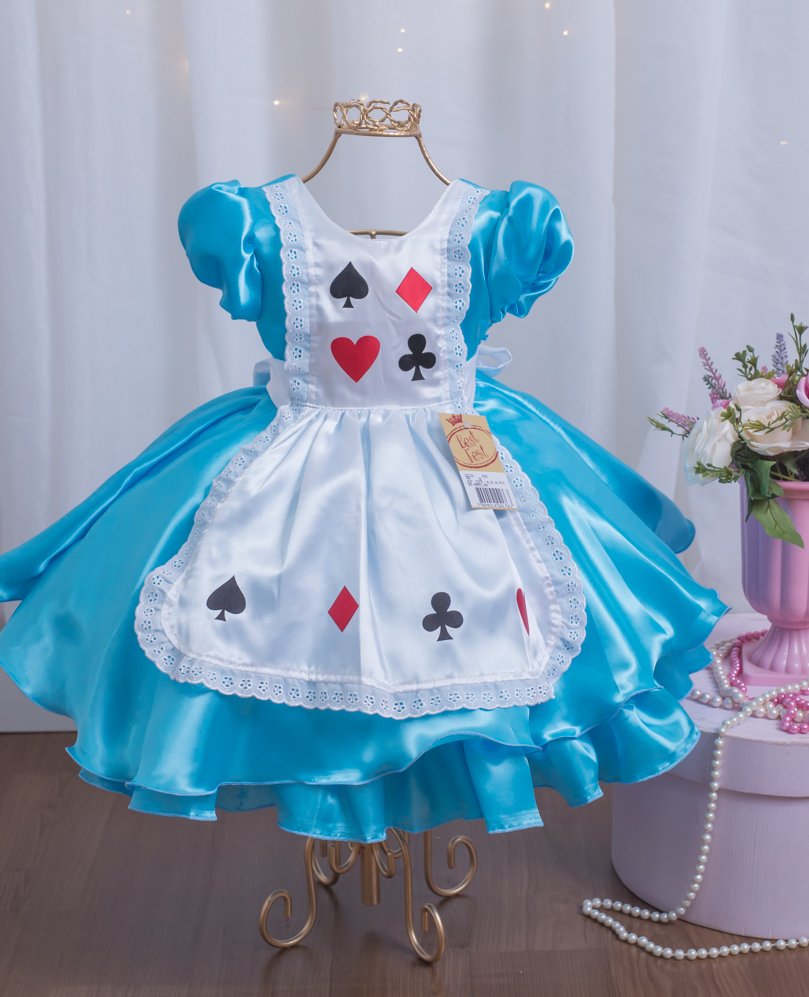 vestido luxo alice no pais das maravilhas