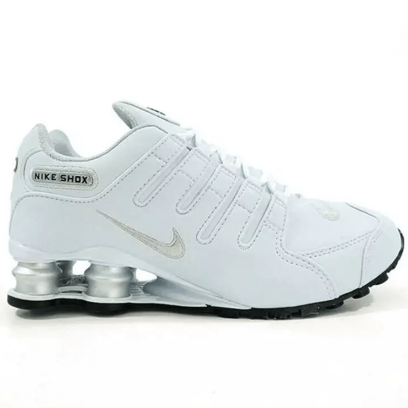 nike shox branco com prata