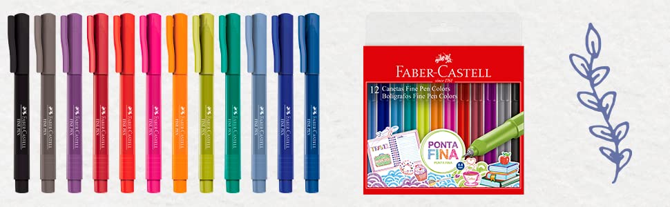 Caneta Fine Pen Faber Castell - 12 Cores