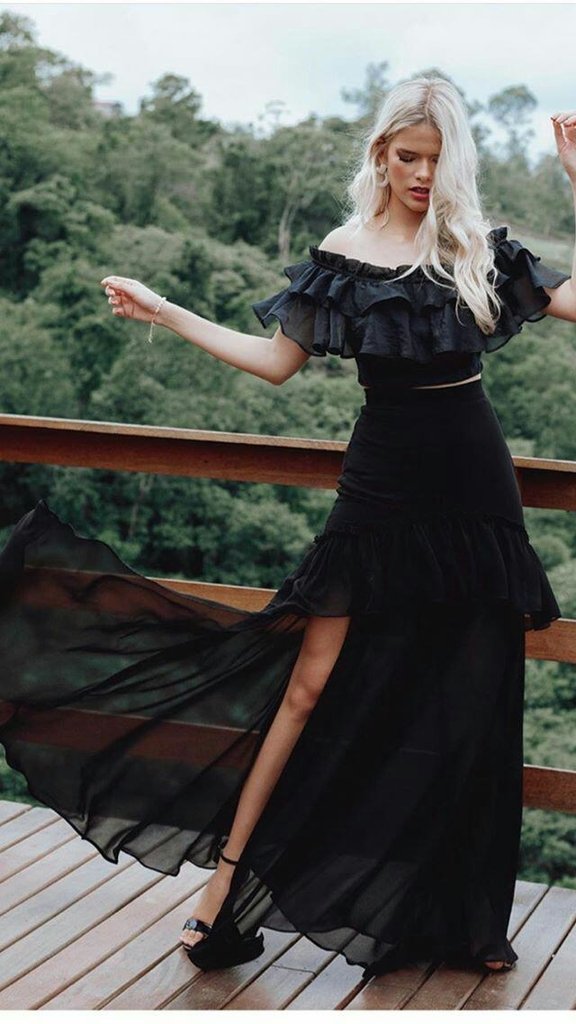 saia chiffon longa