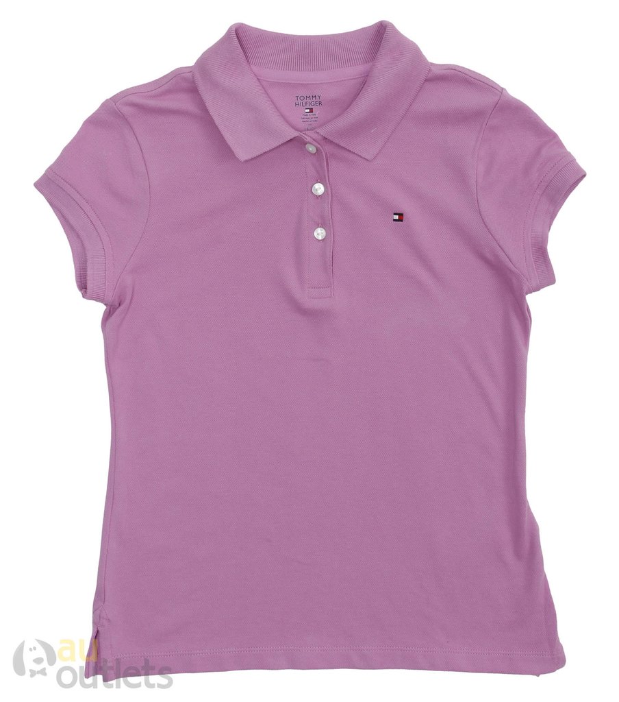 Camisa polo infantil feminina Tommy Hilfiger Violeta