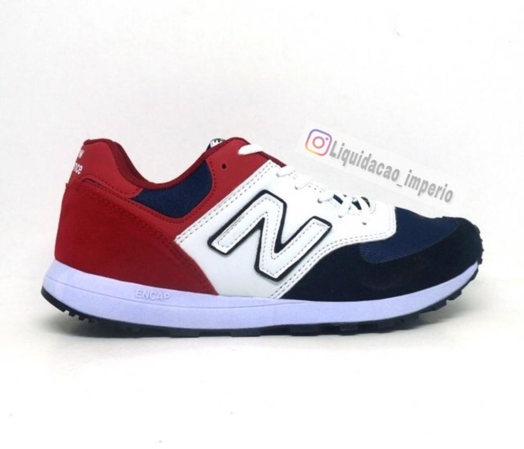 new balance vermelho e branco
