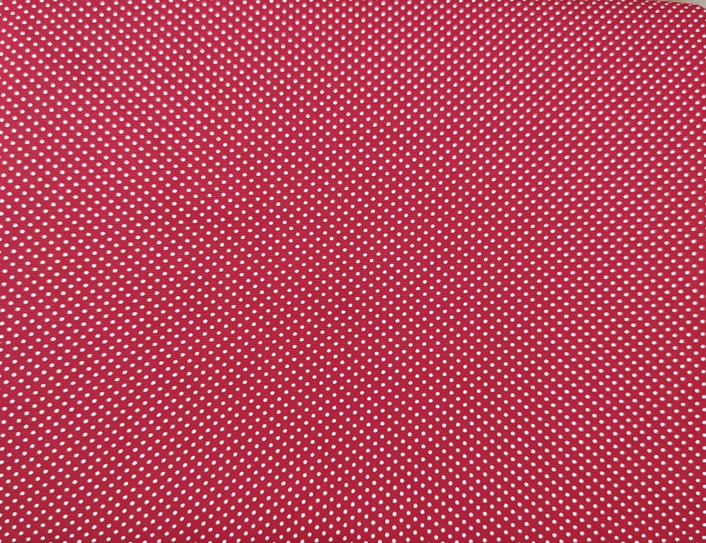 Tecido Tricoline Estampado Fundo Vermelho Poa Bolinhas Brancas
