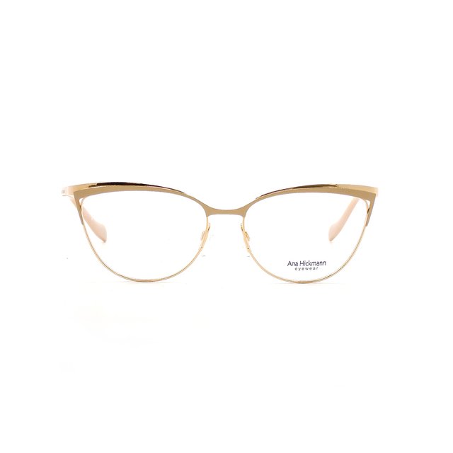 Óculos De Grau Ana Hickmann Gatinho Nude e Dourado