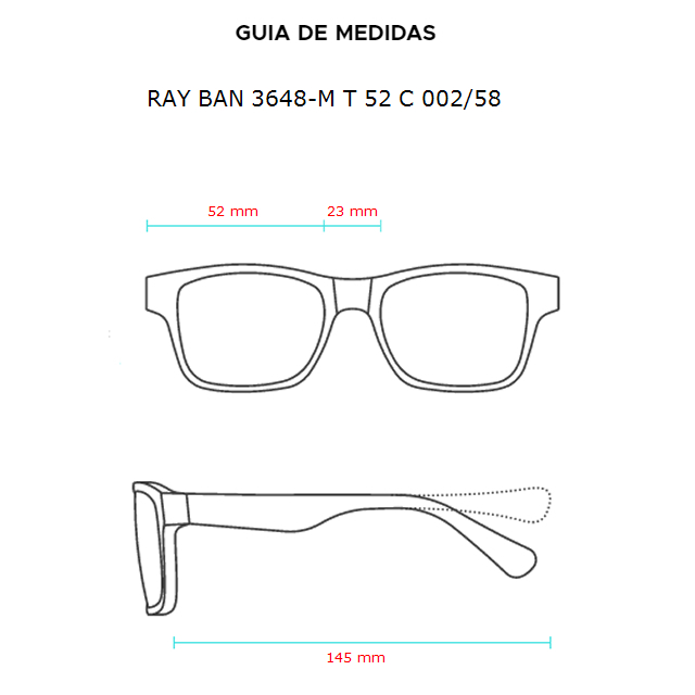 Óculos de Grau Ray Ban Marshal Quadrado Preto Polarizado