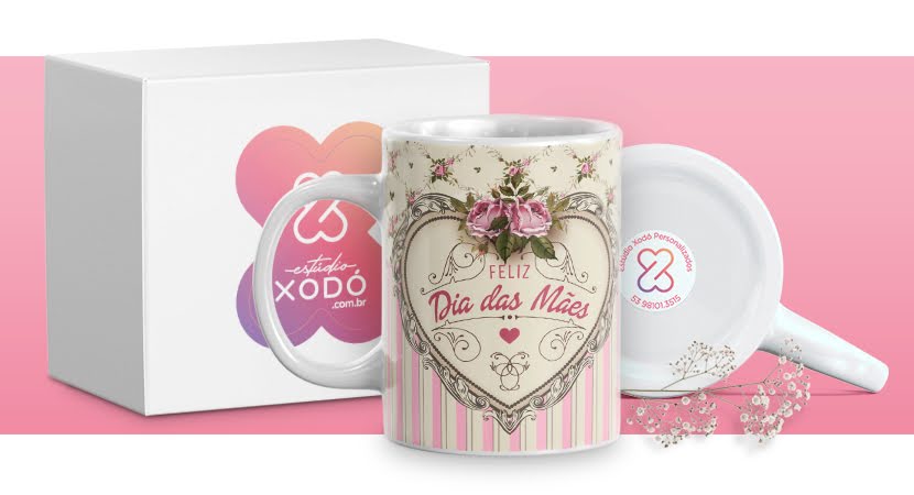 presente barato para o dia das mães caneca personalizada estudio xodo
