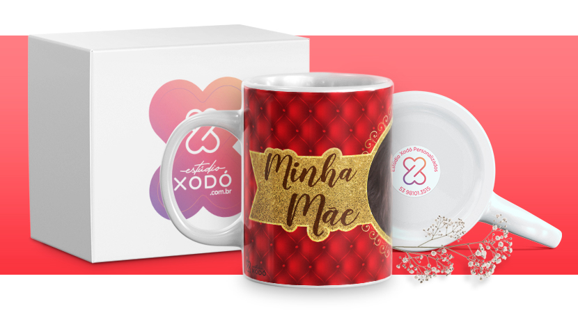 presente barato para o dia das mães caneca personalizada estudio xodo