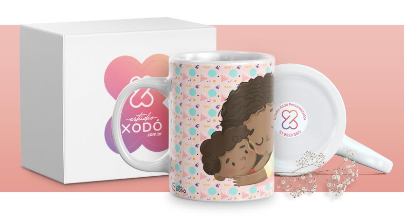presente barato para o dia das mães caneca personalizada estudio xodo