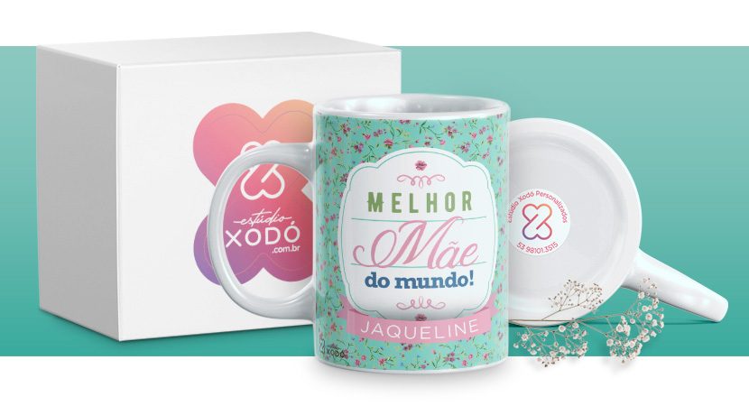 presente barato para o dia das mães caneca personalizada estudio xodo