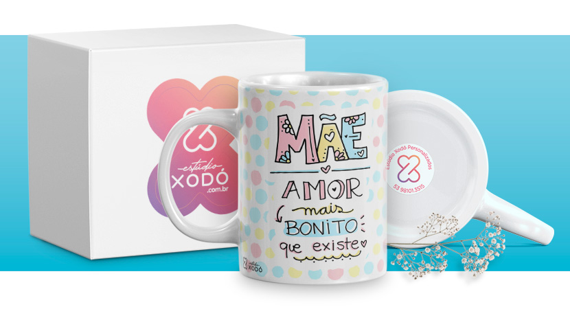 presente barato para o dia das mães caneca personalizada estudio xodo