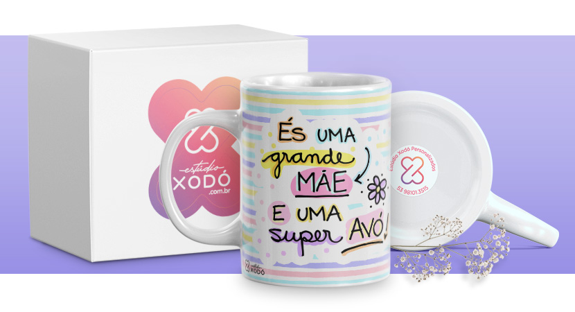 presente barato para o dia das mães caneca personalizada estudio xodo
