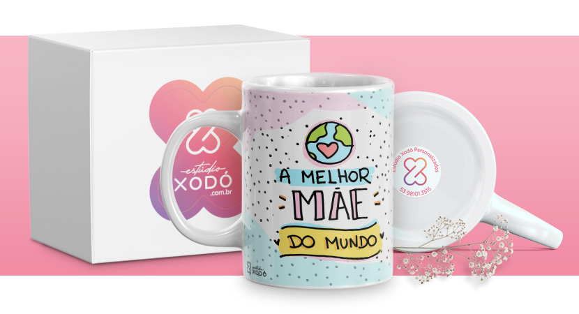 presente barato para o dia das mães caneca personalizada estudio xodo