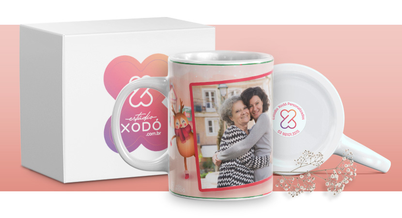 presente barato para o dia das mães caneca personalizada estudio xodo