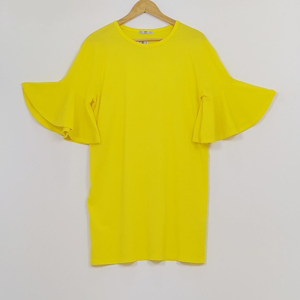 vestido amarelo zara