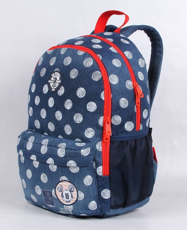 mochila jeans mickey