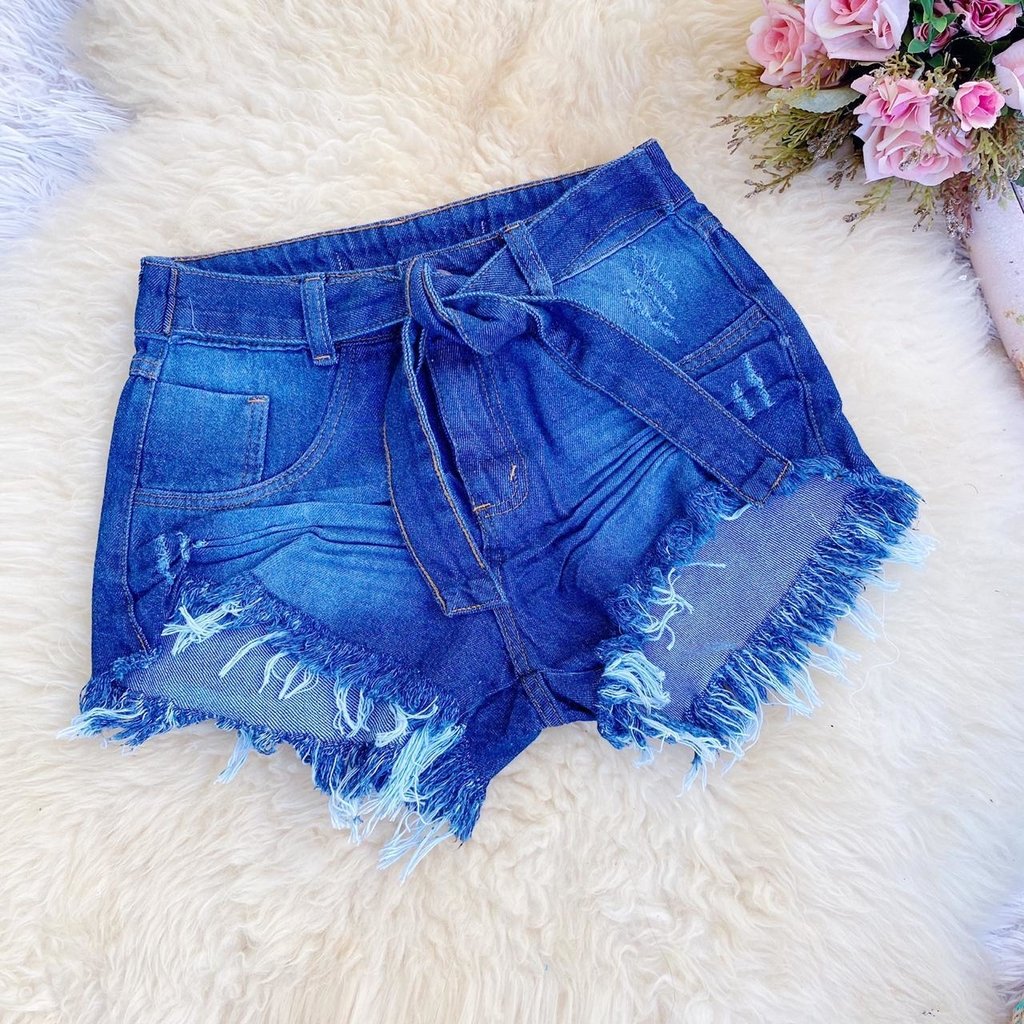 shorts jeans laço