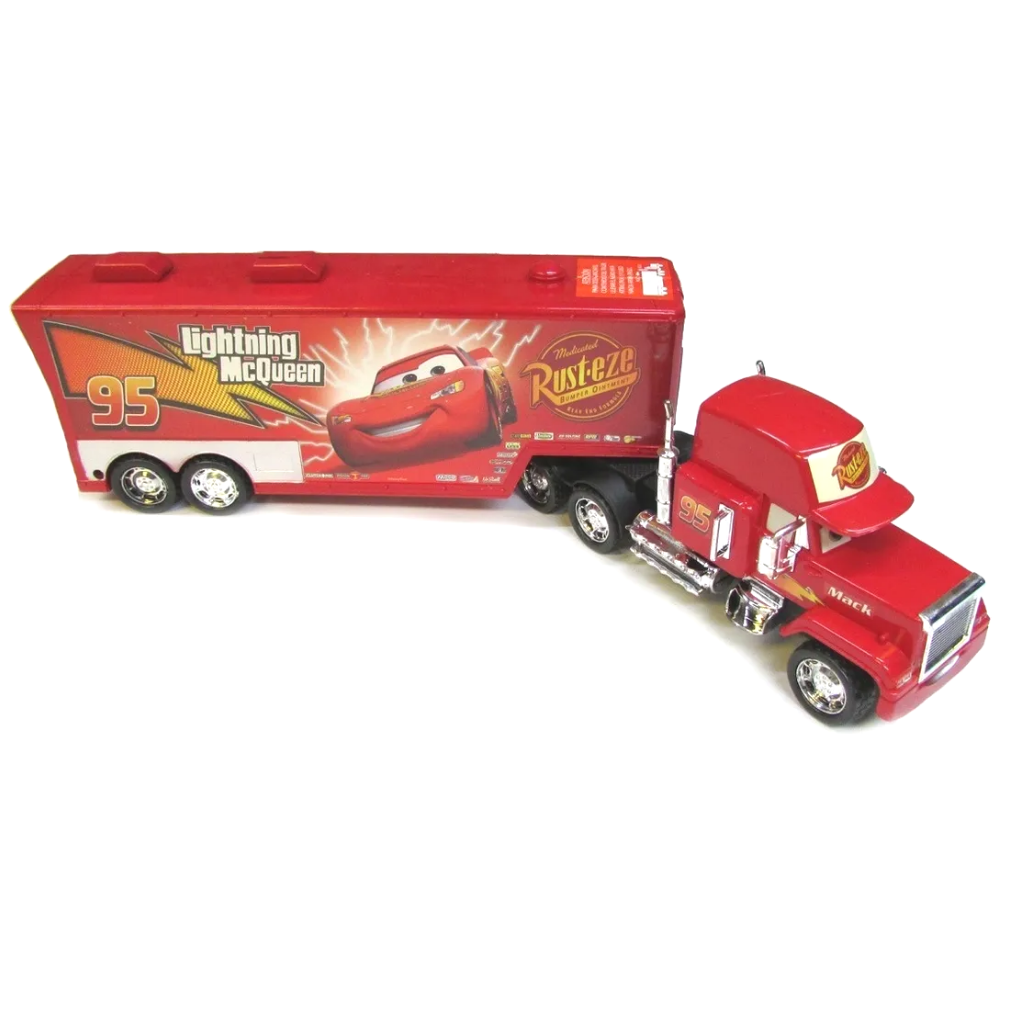 camión transportador de coches con motor fricción disney pixar cars
