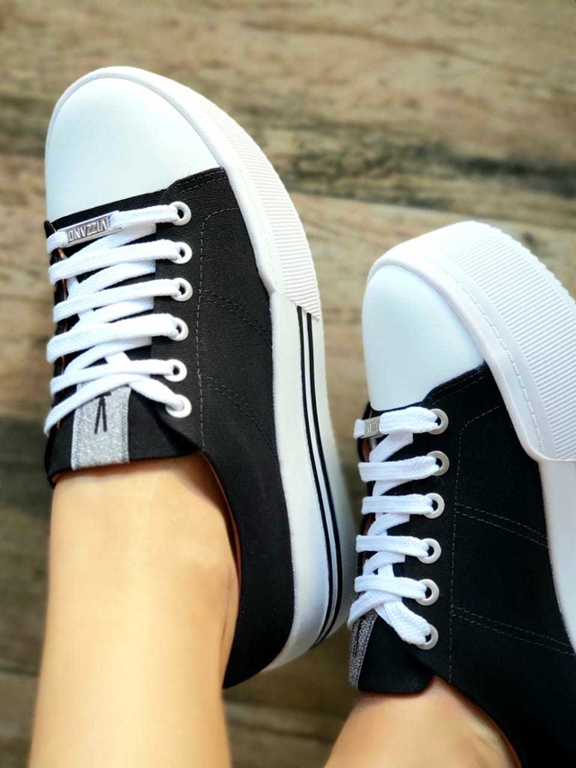tenis de lona feminino preto