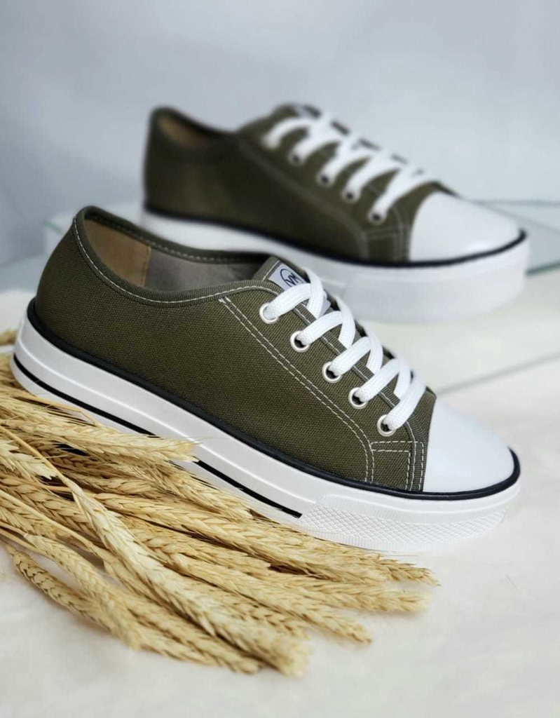 tenis flatform verde