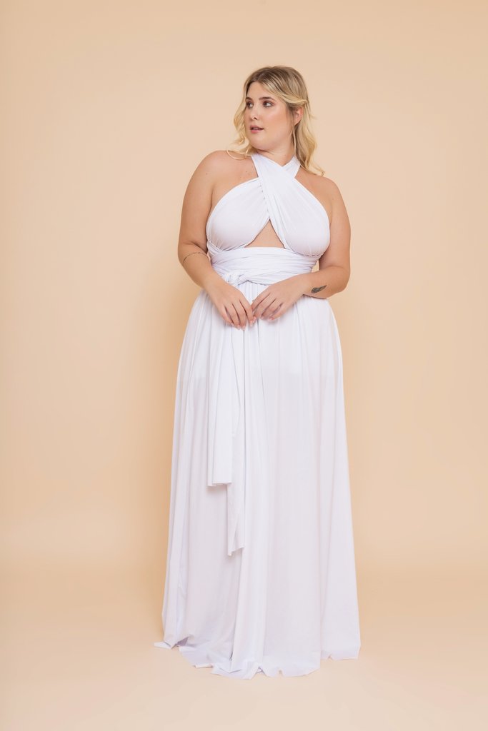 vestido multiformas branco