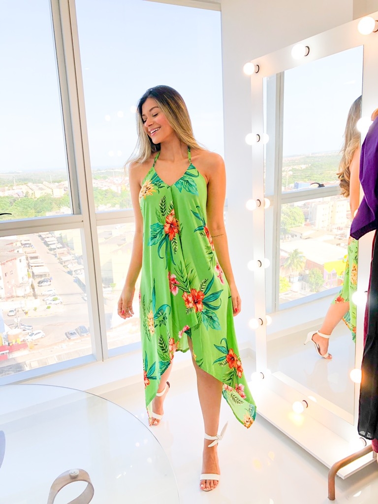 vestido multiformas verde