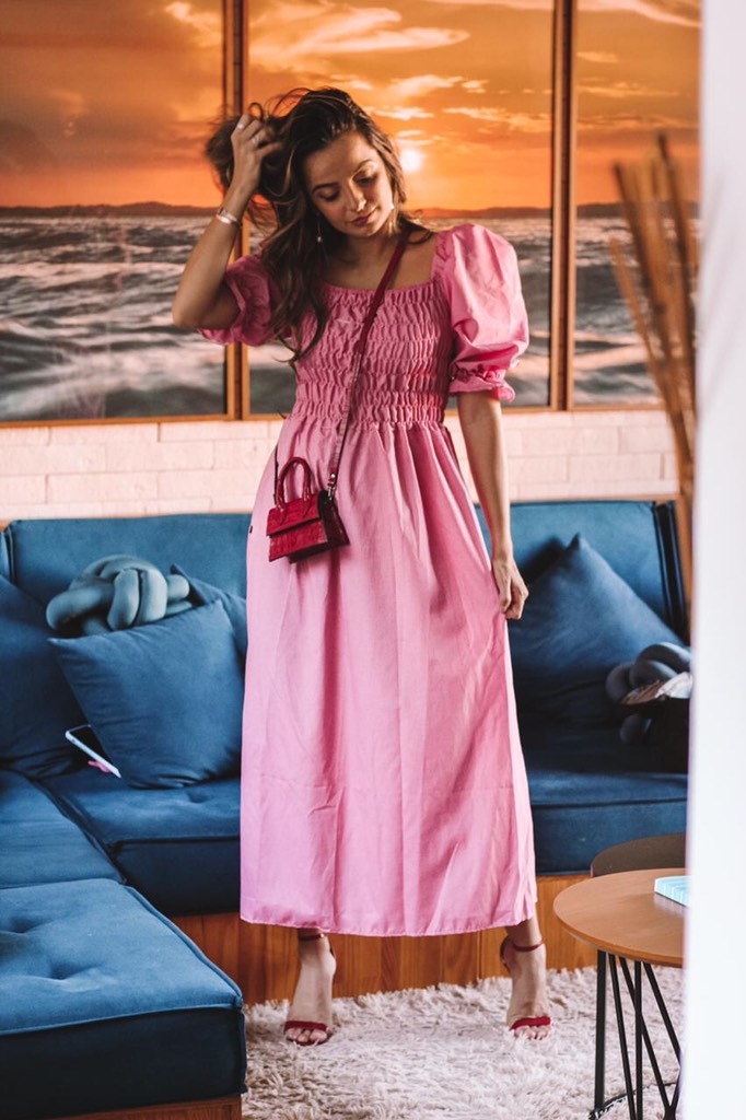 vestido vichy vermelho