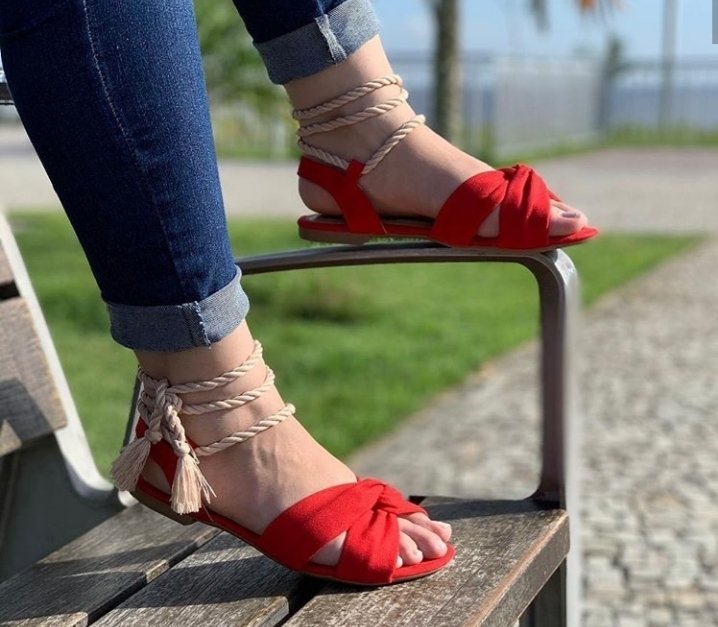 sandalia gisele vermelha
