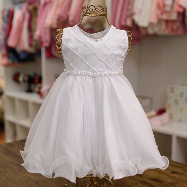 vestido de batizado com bolero
