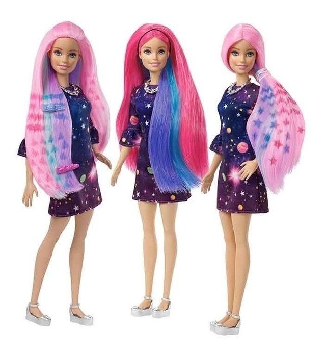 barbie con pelo de colores