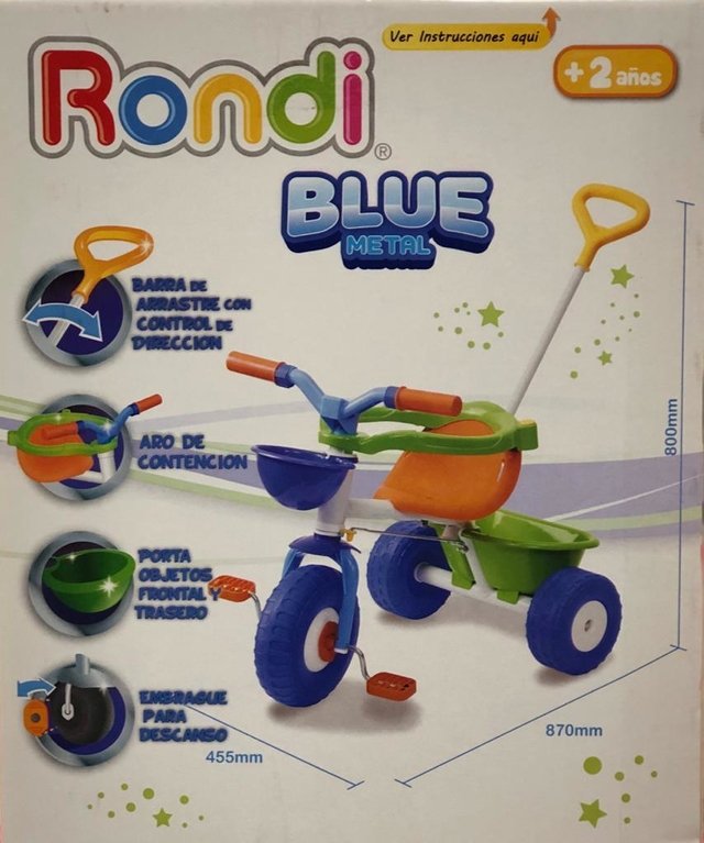 triciclo rondi blue metal
