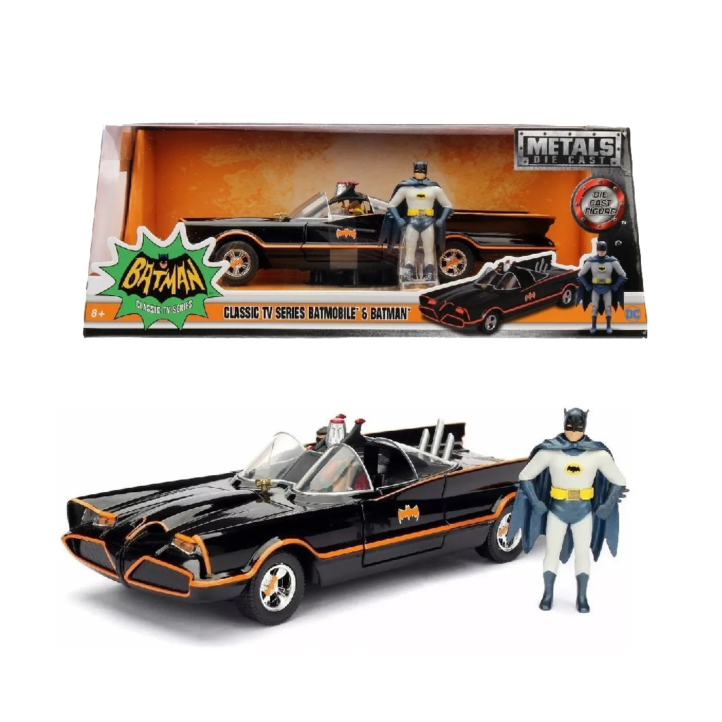 Auto Batman Batimovil Clasico Con Figura 1966 Escala 1 24