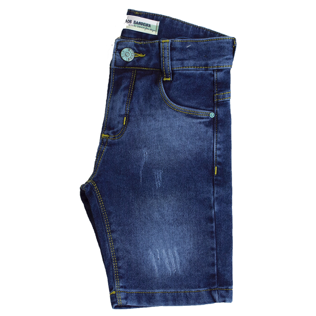 Bermuda Jeans Infantil Masculino Bob Bandeira