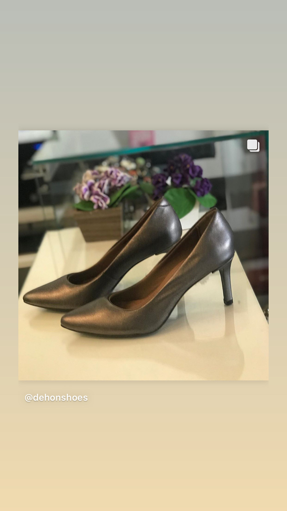 sapato scarpin prata