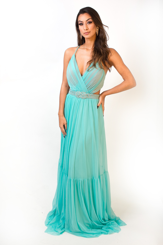 vestido longo azul comprar