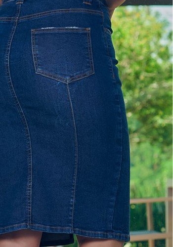 saia jeans com abertura frontal