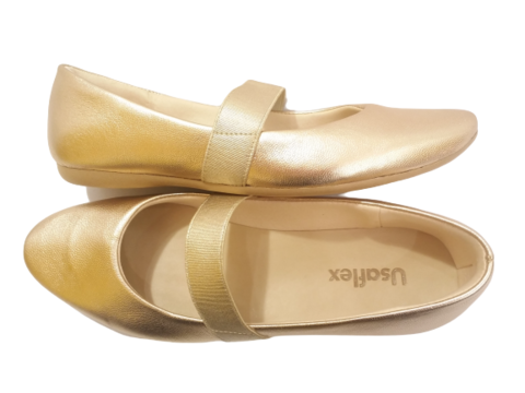 usaflex sapatilha dourada