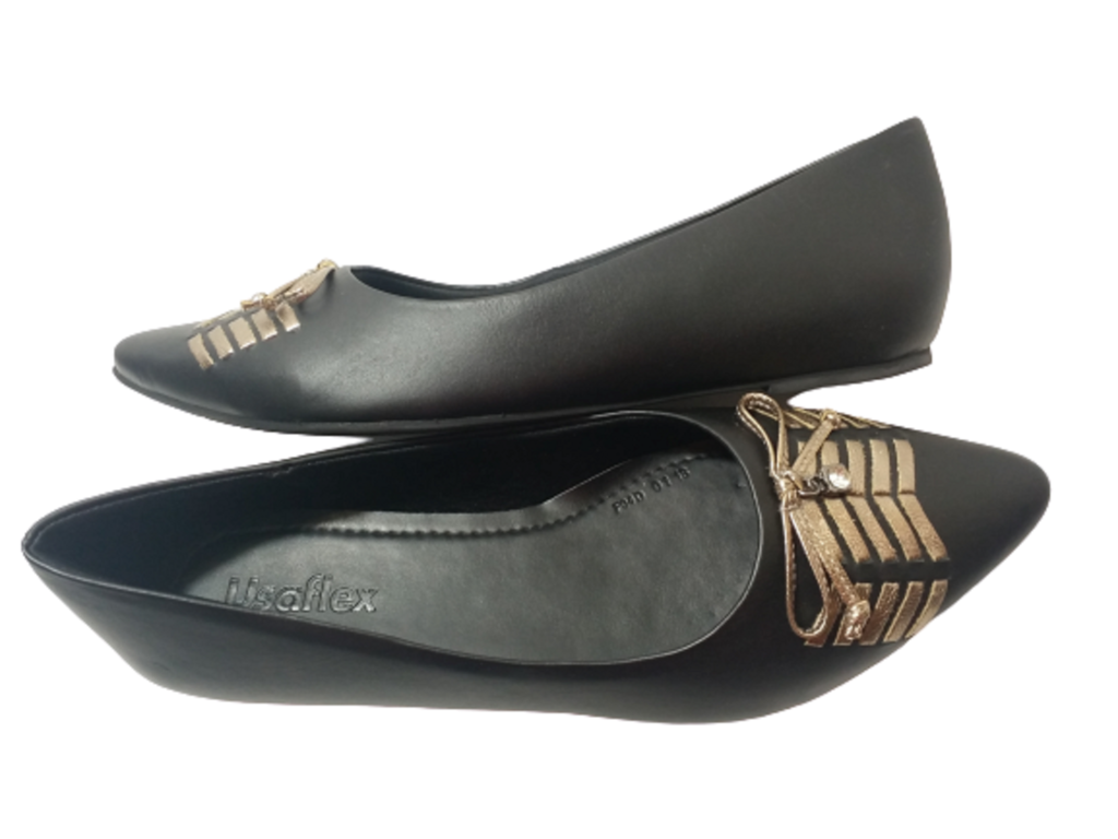sapatilha usaflex bico fino preta