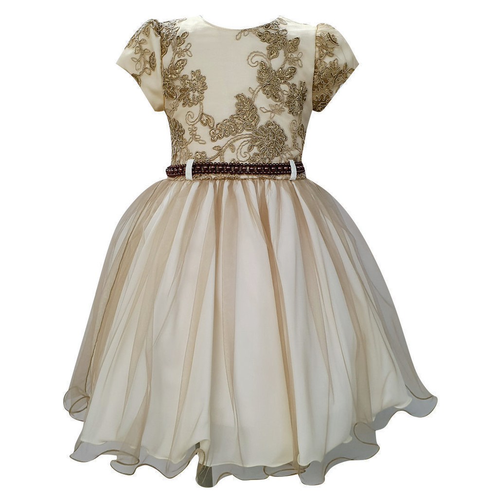 vestido tule dourado