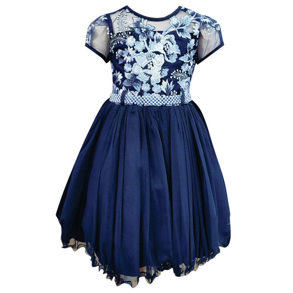 vestido infantil azul marinho