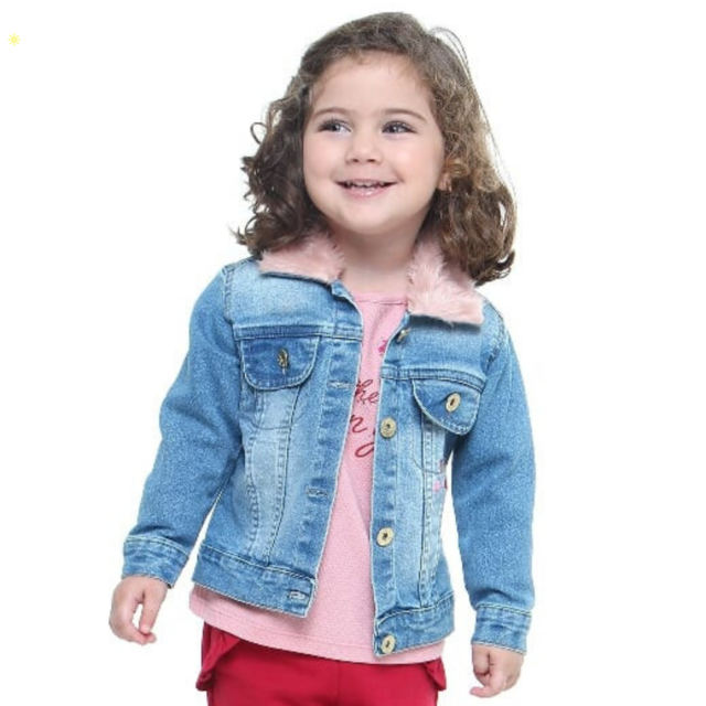 blusa jeans com pelinho