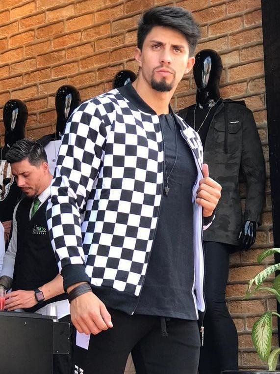 jaqueta bomber xadrez masculina