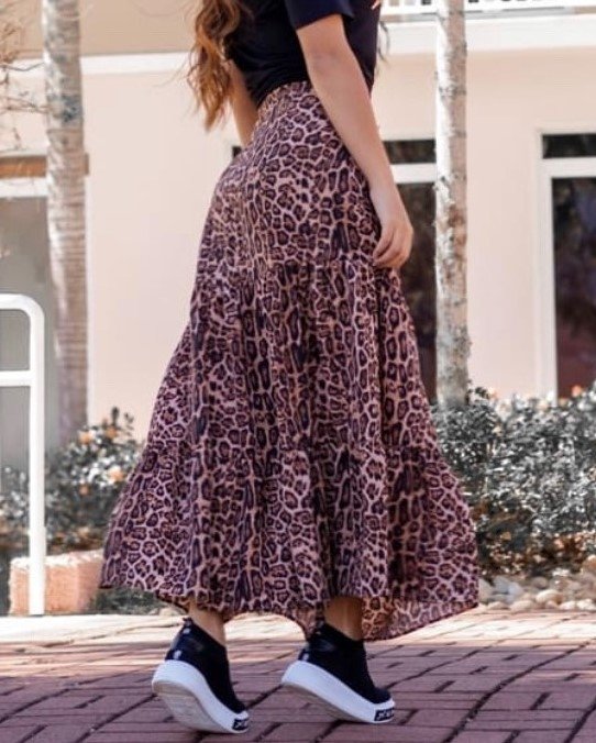 saia longa animal print comprar