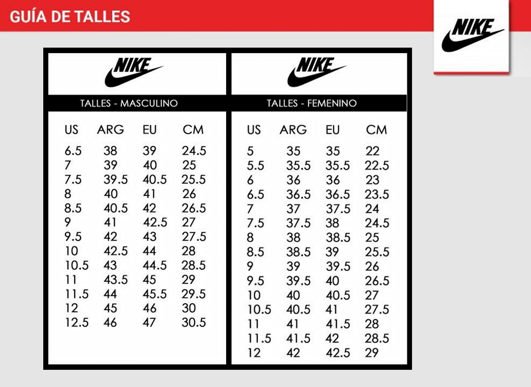 Tabla De Tallas Zapatos Nike Hot Sale, 50% OFF | www.cernebrasil.com
