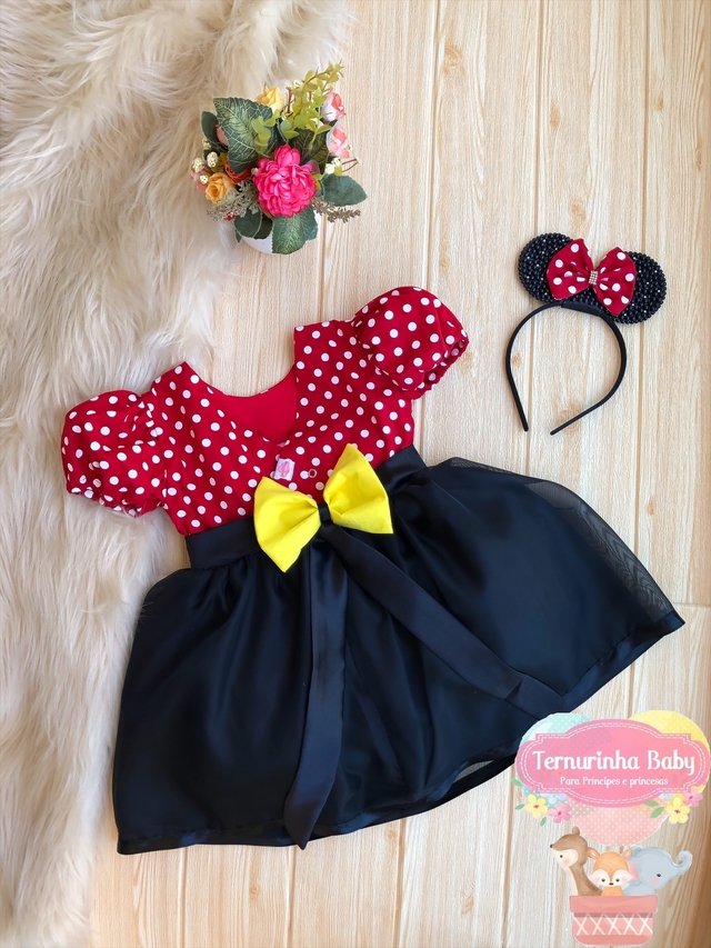 vestido de festa da minnie vermelha