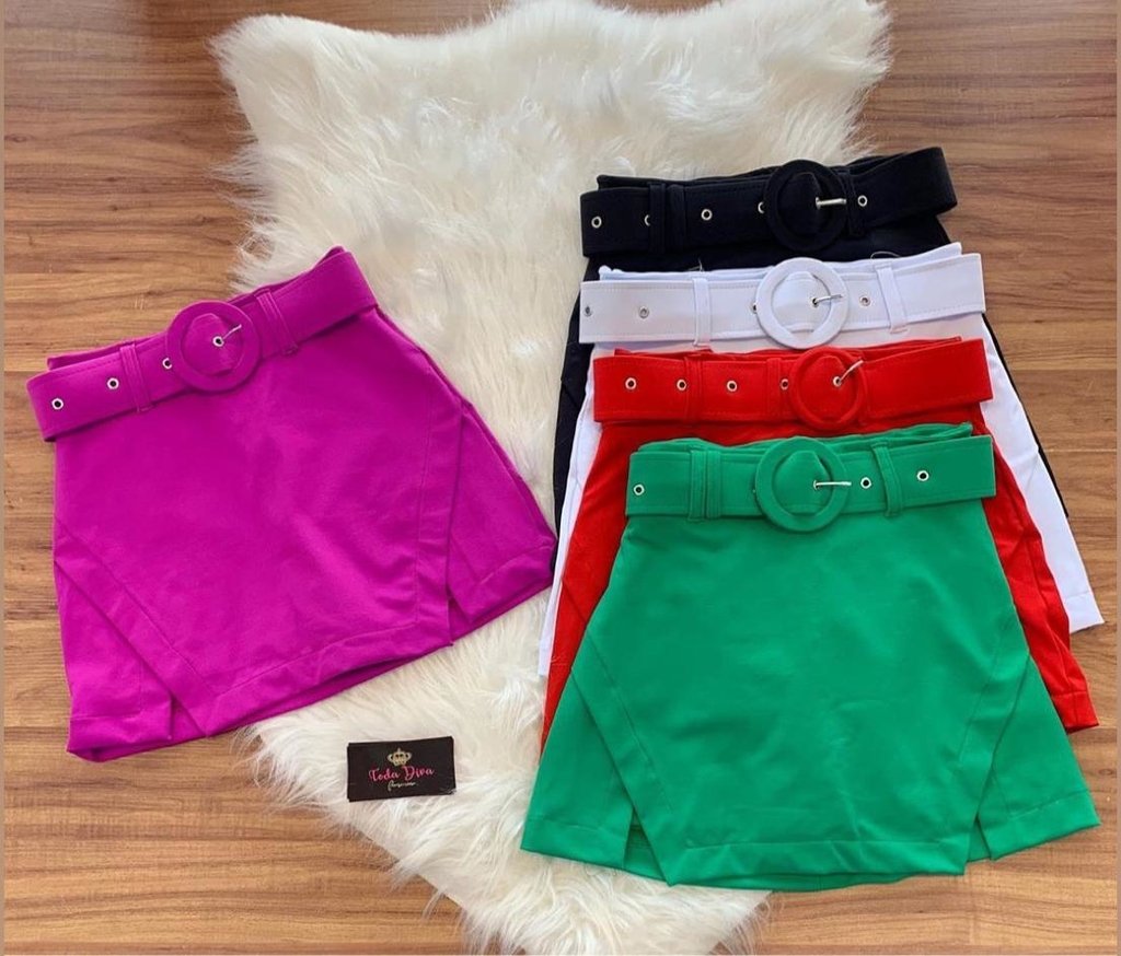 short saia com cinto
