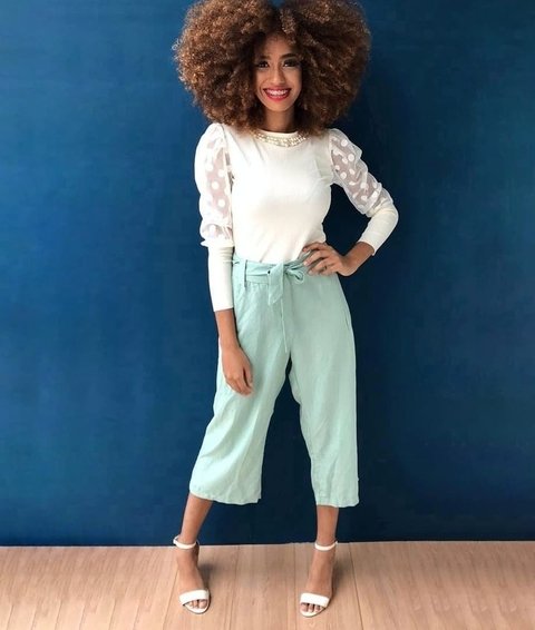 pantacourt verde agua