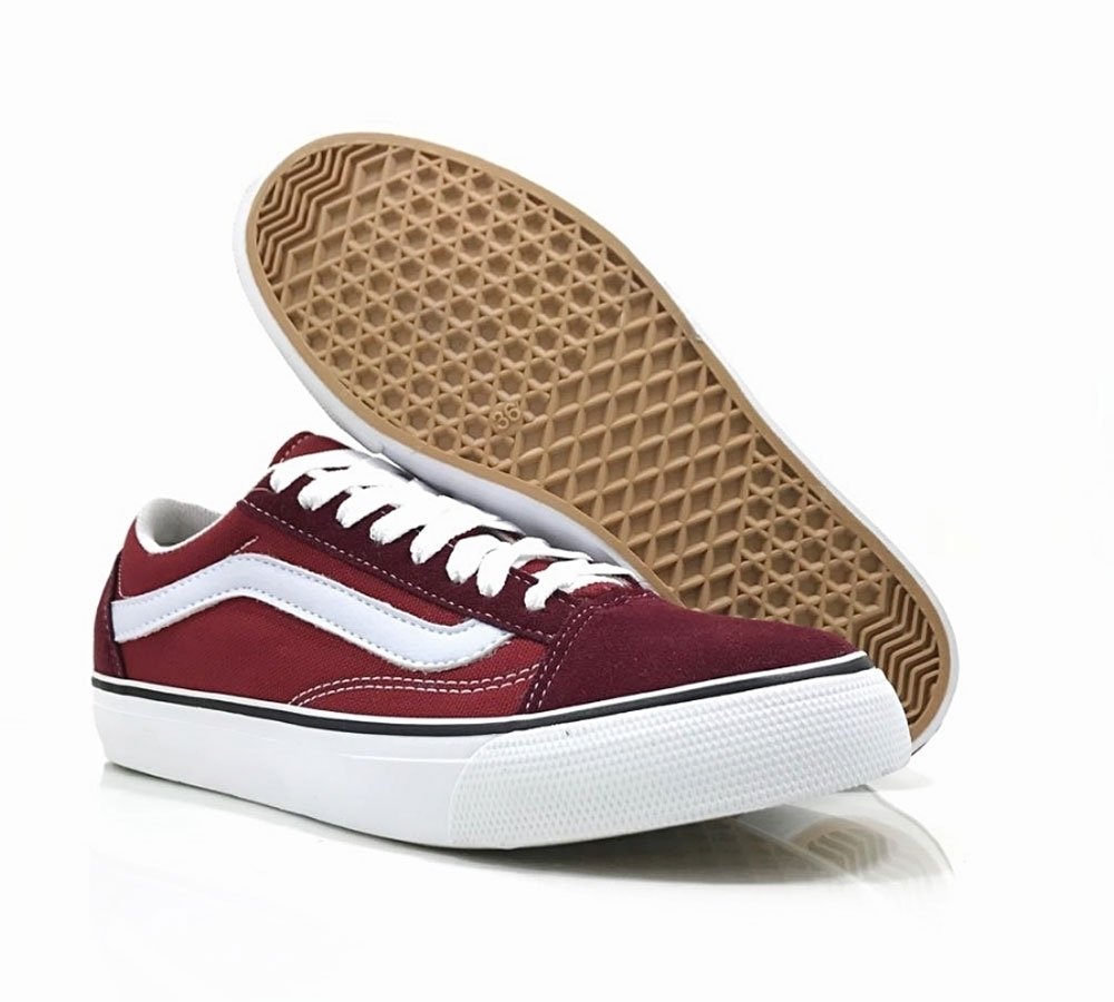tenis vans old skool bordo
