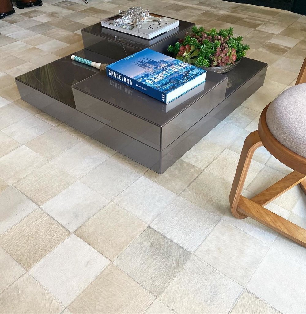 Tapete Couro Sob Medida Olímpia (20x20) Champanhe Claro